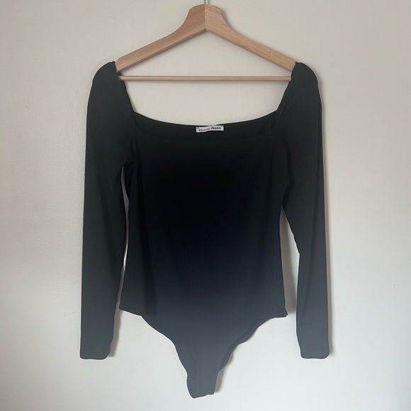 Reformation Gaia Black Bodysuit Long Sleeve Size Large - Picture 3 of 8